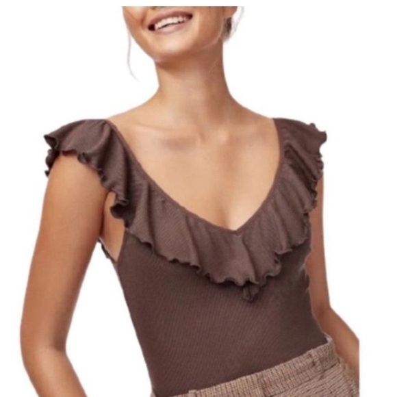 WILFRED FREE Danette Bodysuit Brown, Size L - Picture 2 of 5